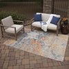 image:imageSignature Design by Ashley Wraylen 53 x 7 Blue and Burnt Orange Rug IndoorOutdoor Low Pile Machine Woven Style 92 Polyester 8 Polypropylene for Patios or Living Rooms Multi Color53 x 7 Rectangular