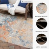 image:imageSignature Design by Ashley Wraylen 53 x 7 Blue and Burnt Orange Rug IndoorOutdoor Low Pile Machine Woven Style 92 Polyester 8 Polypropylene for Patios or Living Rooms Multi Color53 x 7 Rectangular
