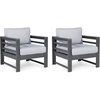 image:imageSignature Design by Ashley Amora Outdoor HDPE Patio End Table Charcoal GrayLounge Chair Set