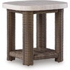 image:imageSignature Design by Ashley Angel Island Outdoor Table AllWeather Resin Wicker and Aluminum Compact Shelf Design for Patio Poolside and Deck Use Outside Living