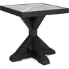 image:imageSignature Design by Ashley Beachcroft Farmhouse Weather and Rust Resistant Outdoor End Table with Porcelain Tabletop Black amp Light GrayBlack