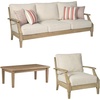 image:imageSignature Design by Ashley Clare View Coastal Outdoor Patio Eucalyptus Wood Slat Top Coffee Table amp Clare View Eucalyptus Wood Single Cushioned Lounge Chair