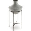 image:imageSignature Design by Ashley Estonbank Vase Distressed Cream Metal Floor Vase with Espresso Brown Stand for Faux Florals amp Seasonal Indoor Outdoor Decor 1413 W x 1413 D x 285 H1525 W x 1525 D x 35 H