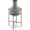 image:imageSignature Design by Ashley Estonbank Vase Distressed Cream Metal Floor Vase with Espresso Brown Stand for Faux Florals amp Seasonal Indoor Outdoor Decor 1413 W x 1413 D x 285 H1413 W x 1413 D x 28 H
