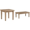 image:imageSignature Design by Ashley Gerianne Outdoor Eucalyptus Wood Rectangular Coffee Table Beige  50 x 26 x 19 inches Weather ResistantSquare End Table  Top Coffee Table  Beige