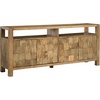 image:imageSignature Design by Ashley Hudwick Farmhouse 4Door Accent Cabinet with 2 Adjustable Shelves Light Brown