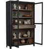 image:imageSignature Design by Ashley Lenston Black Accent Cabinet with Glass Doors