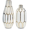 image:imageSignature Design by Ashley Modern Ceramic Vase Set of 2 White and Gold