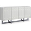 image:imageSignature Design by Ashley Ornawel Contemporary 4Door Accent Cabinet with 2 Shelves Step Pattern and Lightly Distressed Finish White