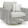 image:imageSignature Design by Ashley Seton Creek Casual Outdoor Weather Resistant Swivel Lounge Chair with Removable Cushion Gray