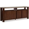 image:imageSignature Design by Ashley Tobinville Contemporary 4Door Accent Cabinet with Fixed Shelves Dark Brown