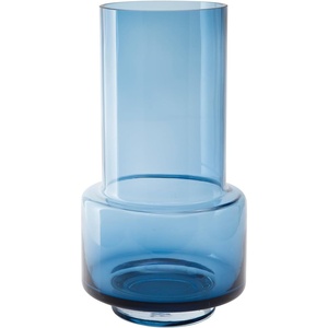 image:imageSignature Design by Ashley Bealen Indoor and Outdoor Decorative Glass Tabletop Vase with Wide Mouth Contemporary Accent Piece Blue 8 W x 8 D x 975 HTransparent Blue