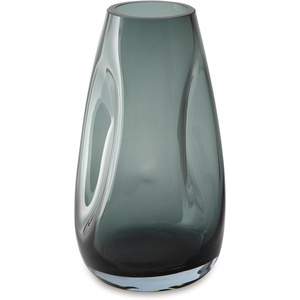 image:imageSignature Design by Ashley Beamund Contemporary Glass Vase Indoor and Outdoor Use Wide Mouth Watertight for Fresh Florals Blue 513 W x 513 D x 925 HBlue
