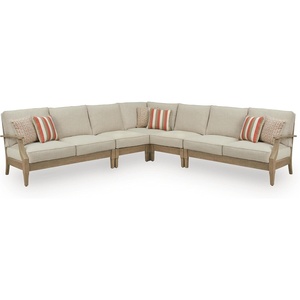 image:imageSignature Design by Ashley Clare View Patio Sectional Eucalyptus Wood