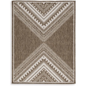 image:imageSignature Design by Ashley Dunsler IndoorOutdoor Rug Brown Geometric 5x7