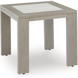 image:imageSignature Design by Ashley Kimpton Isle Contemporary Outdoor Fade and Rust Resistant Coffee Table with Stone Tabletop Light BrownKimpton Isle Square End Table