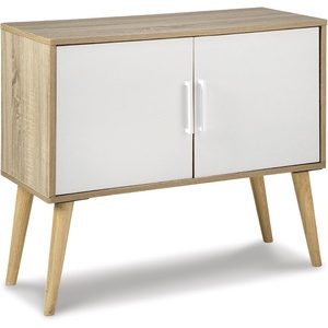 image:imageSignature Design by Ashley Orinfield Contemporary Accent Cabinet with 2 Doors Dark BrownLight Brown