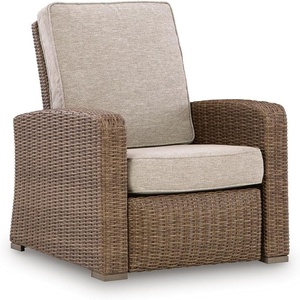 image:imageSignature Design by Ashley Outdoor Wicker Recliner Carmel Bay Beige