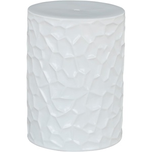 image:imageSignature Design by Ashley Polly Geometric Honeycomb Indoor Outdoor Accent Stool or Table WhiteIrregular