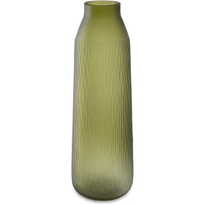 image:imageSignature Design by Ashley Scottyard Vase Olive Green Carved Glass Vase for IndoorOutdoor Styling Watertight Accent for Fresh Florals and Greenery 55 W x 55 D x 1725 HLight Green