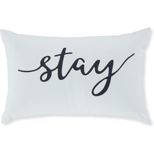 image:imageSignature Design by Ashley Tannerton Scandinavian Rectangular IndoorOutdoor Pillow with Scripted Accent 22 x 14 White amp Black
