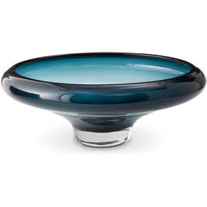 image:imageSignature Design by Ashley Vallborough Contemporary Round IndoorOutdoor Glass Bowl Blue