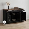 image:imageSignature Design by Ashley 1Pc Sideboard Buffet Cabinet 60 in Dark BrownBlack  Light Brown