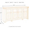 image:imageSignature Design by Ashley Bolanburg Dining Server Buffet Cabinet 3 Doors74 Inch