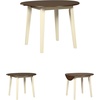 image:imageSignature Design by Ashley Dining Drop Leaf Table 42Inch Round BrownTwotone White