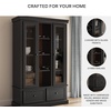 image:imageSignature Design by Ashley Glass Curio Cabinet Farmhouse Black amp Brown