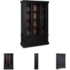 image:imageSignature Design by Ashley Glass Curio Cabinet Farmhouse Black amp Brown