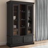 image:imageSignature Design by Ashley Glass Curio Cabinet Farmhouse Black amp Brown