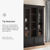 image:imageSignature Design by Ashley Glass Curio Cabinet Farmhouse Black amp Brown