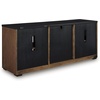 image:imageSignature Design by Ashley Kallari Casual Credenza with AntiTipping and Adjustable Shelf Dark Brown amp Black