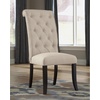image:imageSignature Design by Ashley Pharwynn Faux Leather Upholstered Dining Chairs Set of 4 Cushioned Seat Sturdy Metal Frame Contemporary Kitchen Seating Toast BrownLinen