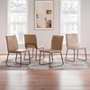 image:imageSignature Design by Ashley Pharwynn Faux Leather Upholstered Dining Chairs Set of 4 Cushioned Seat Sturdy Metal Frame Contemporary Kitchen Seating Toast BrownLight Brown