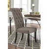 image:imageSignature Design by Ashley Pharwynn Faux Leather Upholstered Dining Chairs Set of 4 Cushioned Seat Sturdy Metal Frame Contemporary Kitchen Seating Toast BrownGraphite