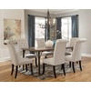 image:imageSignature Design by Ashley Pharwynn Faux Leather Upholstered Dining Chairs Set of 4 Cushioned Seat Sturdy Metal Frame Contemporary Kitchen Seating Toast BrownLinen