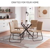 image:imageSignature Design by Ashley Pharwynn Faux Leather Upholstered Dining Chairs Set of 4 Cushioned Seat Sturdy Metal Frame Contemporary Kitchen Seating Toast BrownLight Brown