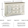 image:imageSignature Design by Ashley Realyn Dining Server 59 in W Chipped WhiteAntiqued White  Medium Brown