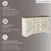 image:imageSignature Design by Ashley Realyn Dining Server 59 in W Chipped WhiteAntiqued White  Medium Brown
