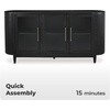image:imageSignature Design by Ashley Rowanbeck Modern Glass Dining Server with 2 Adjustable Shelves and Tapered Legs Black amp Gray