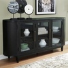 image:imageSignature Design by Ashley Rowanbeck Modern Glass Dining Server with 2 Adjustable Shelves and Tapered Legs Black amp Gray