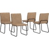 image:imageSignature Design by Ashley Pharwynn Faux Leather Upholstered Dining Chairs Set of 4 Cushioned Seat Sturdy Metal Frame Contemporary Kitchen Seating Toast BrownLight Brown