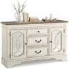 image:imageSignature Design by Ashley Realyn Dining Server 59 in W Chipped WhiteAntiqued White  Medium Brown