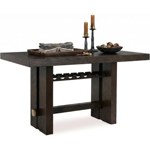 image:imageSignature Design by Ashley Burkhaus 1Piece Buffet Cabinet Dark BrownCounter Height