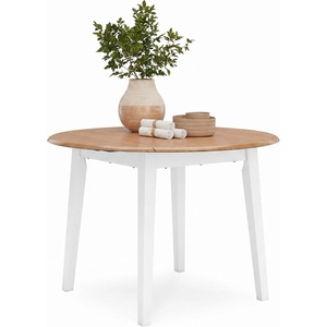 image:imageSignature Design by Ashley Dining Drop Leaf Table 42Inch Round BrownLight Brown  White