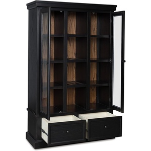image:imageSignature Design by Ashley Glass Curio Cabinet Farmhouse Black amp Brown