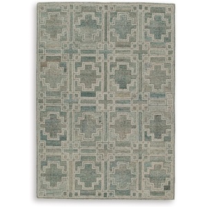 image:imageSignature Design by Ashley Jossland Casual Indoor Geometric Handmade 5 x 7 Rug Green amp Beige51 x 7 Rectangular