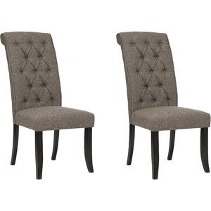 image:imageSignature Design by Ashley Pharwynn Faux Leather Upholstered Dining Chairs Set of 4 Cushioned Seat Sturdy Metal Frame Contemporary Kitchen Seating Toast BrownGraphite